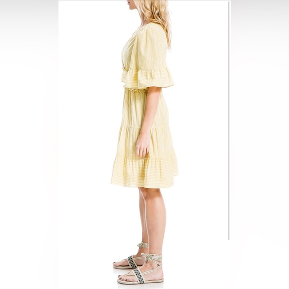 Max Studio Women’s Yarn Dye 3/4-Sleeve Mini Dress, Yellow size Small (like new) - Picture 9 of 16